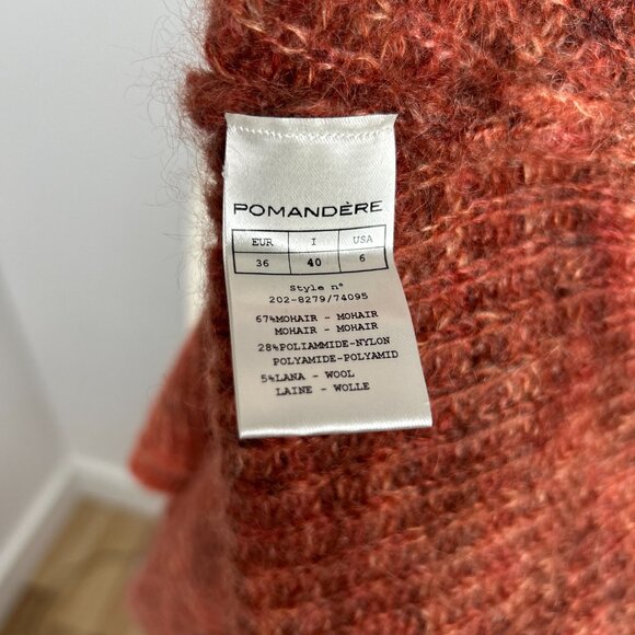 POMANDERE Coral Boat-neck mohair-blend sweater Size US 6 - Picture 6 of 6
